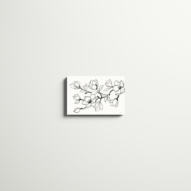 Dessin de fleur par Albena Hristova - reproduction d'art sur toile tendue, H 12 po x l 18 po