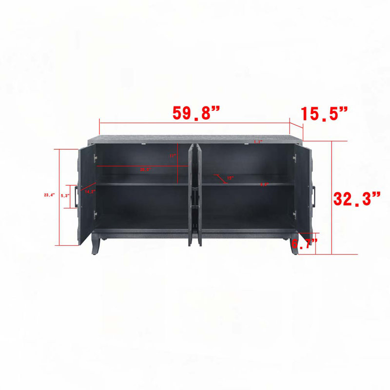 Buffet Stronger, Gris foncé antique