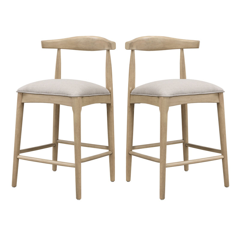 TABOURET DE COMPTOIR EN TISSU DE PEBBLE (ENSEMBLE DE 2), Naturel, Gris, Counter Stoll (siège d'une hauteur de 26,51 po)