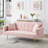 71.7 - Inch Pink Teddy Fleece Sofa Bed With Two Complimentary Throw Pillows-129455785