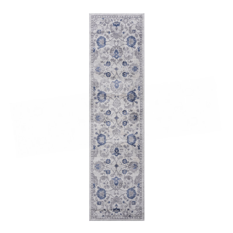 Collection Blue Oriental Non-Shedding Living Room Bedroom Dining Home Office Stylish And Stain Resistant Area Rug
