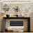 60" Modern Farmhouse Console Table With 2 Concealed Drawers, Waterfall Design Entryway Table With Thickened Legs & Rustic Wood Grain For Living Room, Entryway & Hallway
