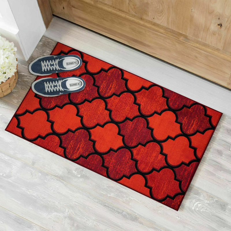 Mallette Geometric Shag Indoor / Outdoor Area Rug, Rectangle 60 x 112cm