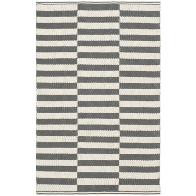 Tapis ivoire / gris en coton Ilona