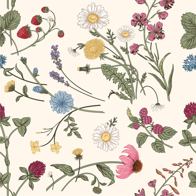 Floral Tile, 2.08' W x 18.75' L