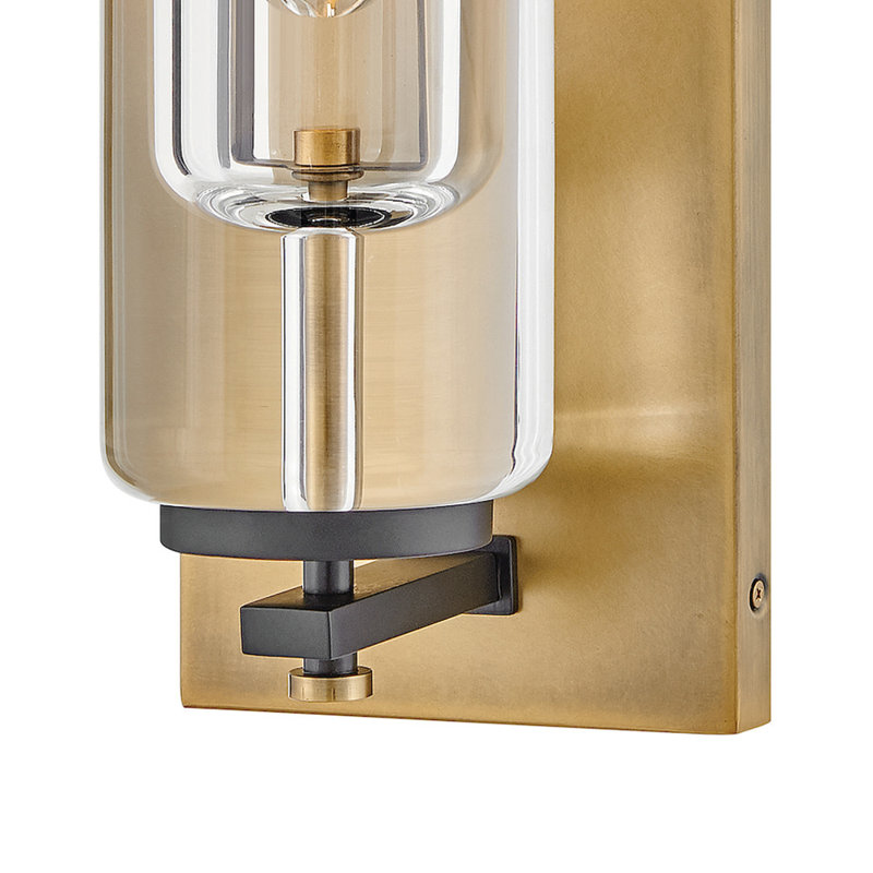 Hinkley Lourde Outdoor Wall Mount Lantern, Heritage Brass