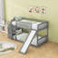 Lit superposé simple en bois avec glissière et escalier-1980841363
