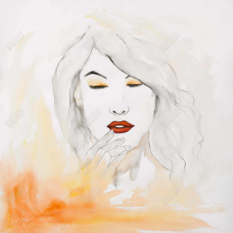 "Portrait à l'aquarelle" sur toile