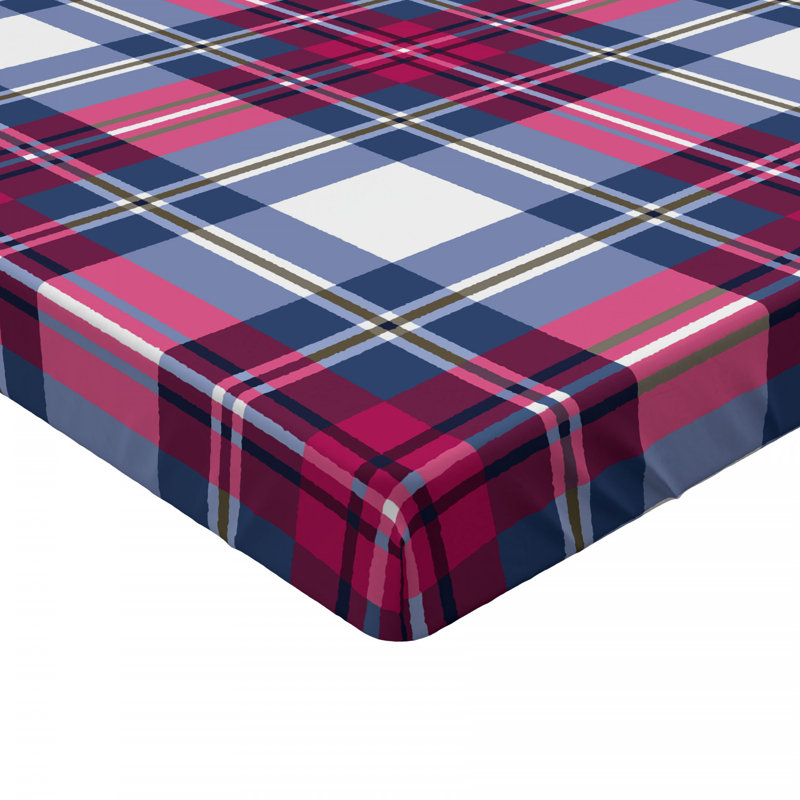 Microfiber Plaid Fitted Sheet, Queen Fitted Sheet, Plaid 2