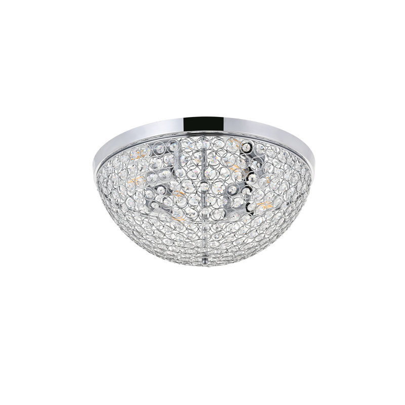 Stoltenberg Flush Mount, 4, 8" H x 18" W x 18" D, Chrome/Clear