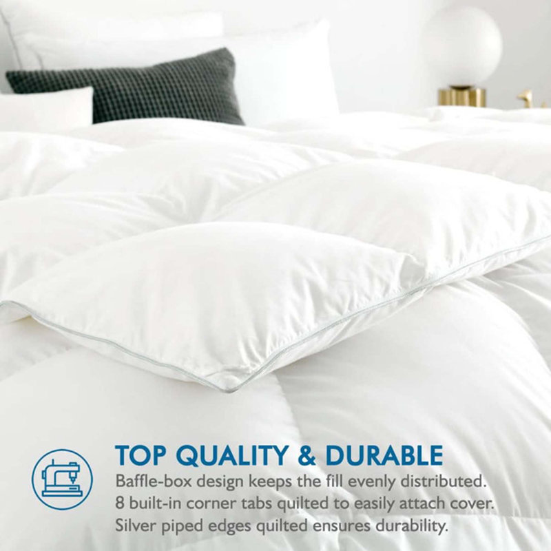 All Season Feather Down Comforter/ Duvet Insert  Breathable & Warmth Bed Down Duvet, California King Down Comforter