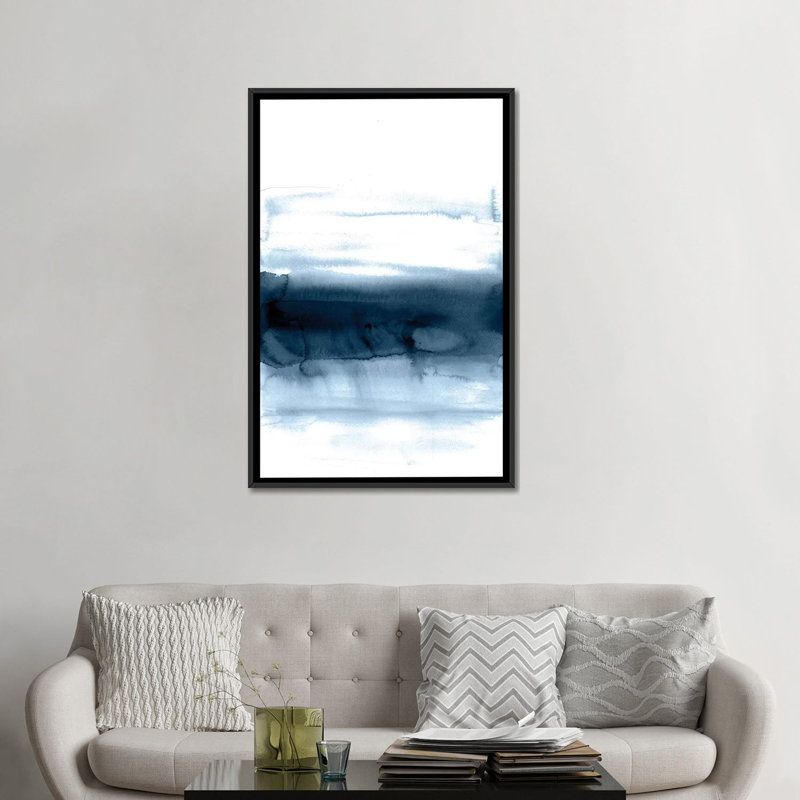 « blue velours », reproduction sur toile, H 26 po x l 18 po x P 1,5 po, Toile encadrée noire, Pas de tapis