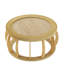 Table basse ronde de 34,82 po, pieds en bois massif, centre de table bohémien côtier et courbée polyvalente pour différents styles de pièce