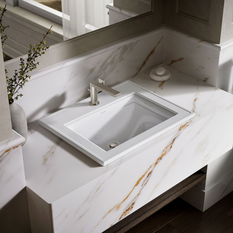Memoirs® Stately Drop-in Bathroom Sink, White, Single Hole