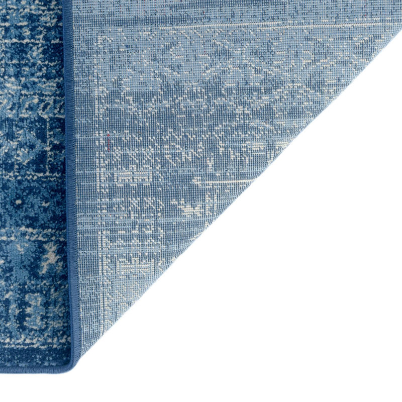 Tapis oriental bleu Angeliya, Octogone 5 pi x 5 pi