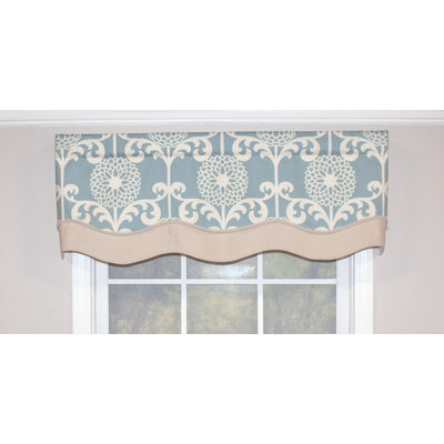 Cotton Blend Floral Scalloped Window Valance