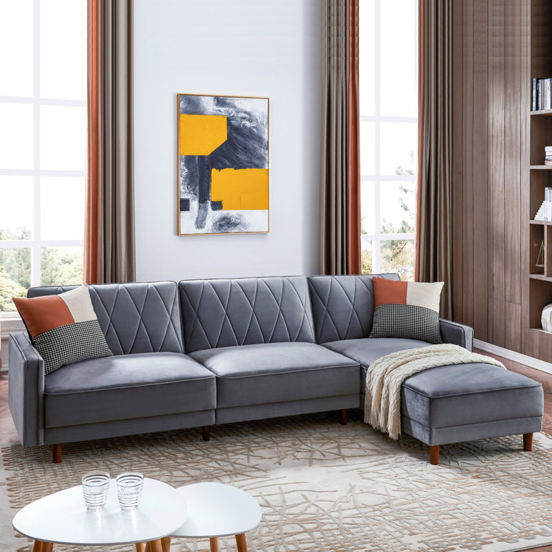 Bartsch Upholstered Sectional, Quartz Velvet