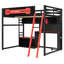 Lit mezzanine en bois avec bureau-185885967