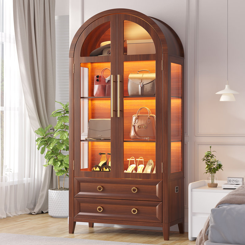 2 -Drawer Storage Cabinet, Brown