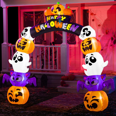 8Ft Halloween LED Inflatable Archway Pumpkin Decor