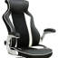 Chaise de bureau Cool Black and Silver avec hauteur réglable superbe