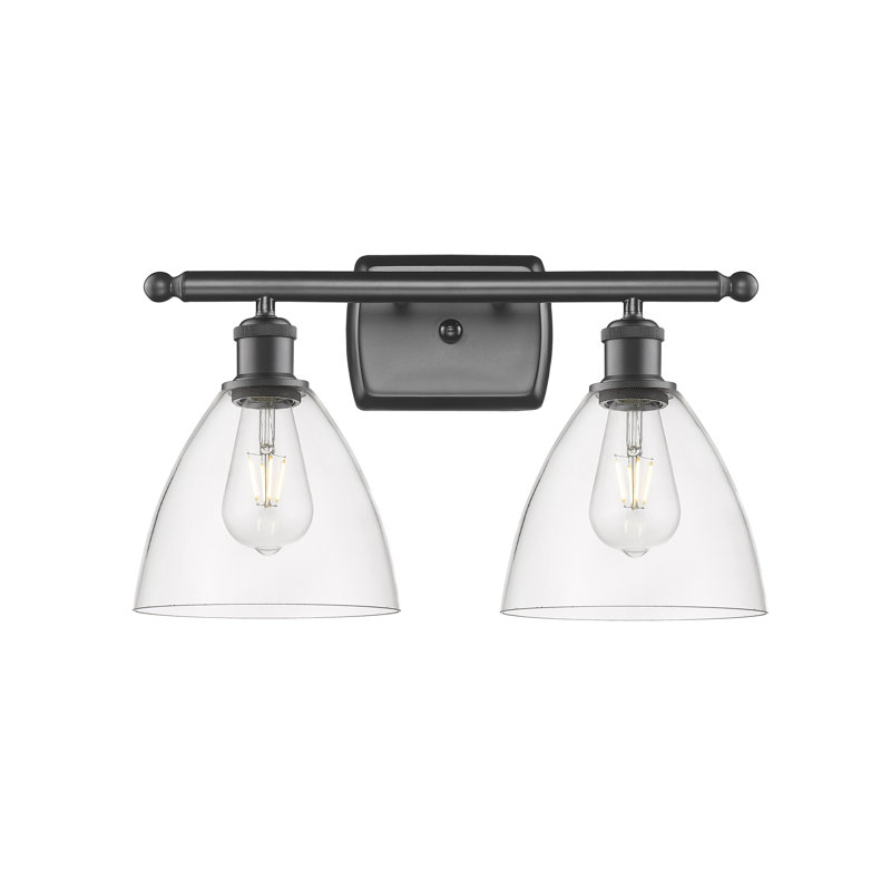 Éclairage pour meuble-lavabo 2 lumières Shauna, Transparent, Bronze huilé, DEL