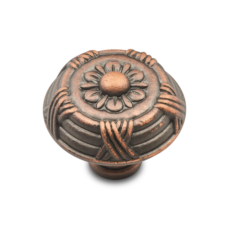 CK Series 1 1/2" Diameter Mushroom Knob, Distressed Copper, Large