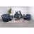 Blue Motion Reclining Sofa With Drop Down Table