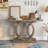 Farmhouse Hallway Sofa Table With Geometric Base-426874090