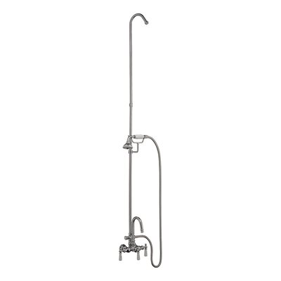 Triple Handle Wall Mounted Clawfoot Tub Faucet Trim with Diverter and Handshower -  Barclay, 4024-PL-CP