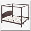 Lit plateforme à baldaquin en bois avec tête de lit et pieds de support-131237814
