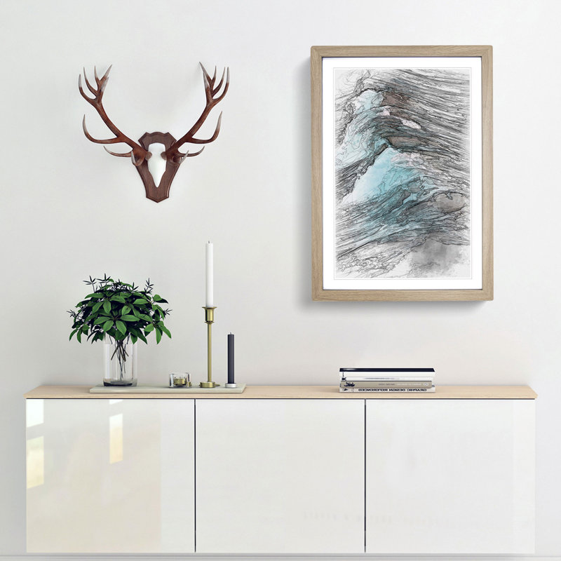 Ridge of the Wave in Abstract - Picture Frame Graphic Art Print, Oak, 76cm H x 50cm W x 2cm D