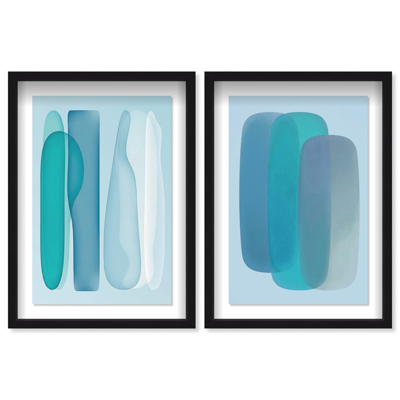 Glacier Gradients Set Set by Oliver Gal, 75"H x 51"W, Black Shadowbox
