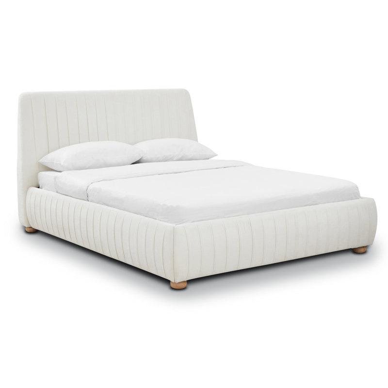 Grand lit en chenille blanc Hades
