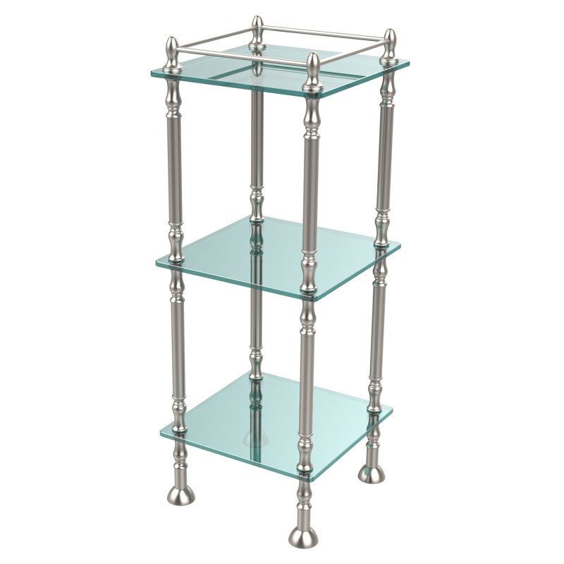 Metal Bathroom Shelves, Satin Nickel