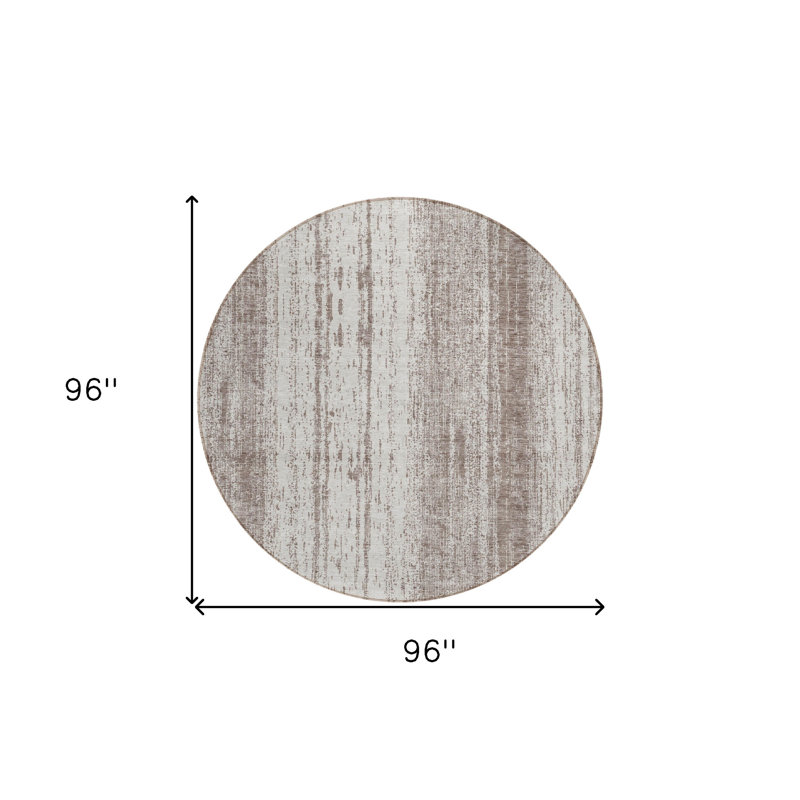 Tapis intérieur lavable rayé ivoire 8 pi