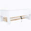 Lit de jour simple avec deux tiroirs de rangement, armoires de rangement et ports USB, blanc-253538139