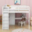 Lit mezzanine double avec bureau, garde-robe, tablettes et tiroirs-1206985184