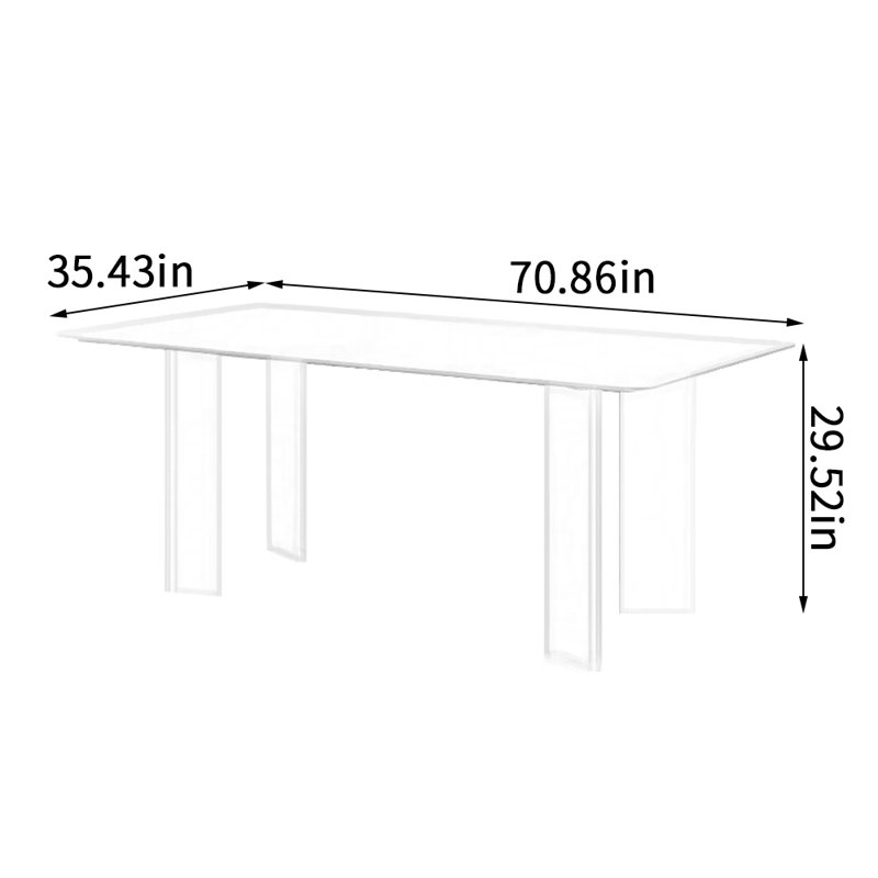Gerardino, H 29,52 po x L 70,86 po x l 35,43 po, Blanc