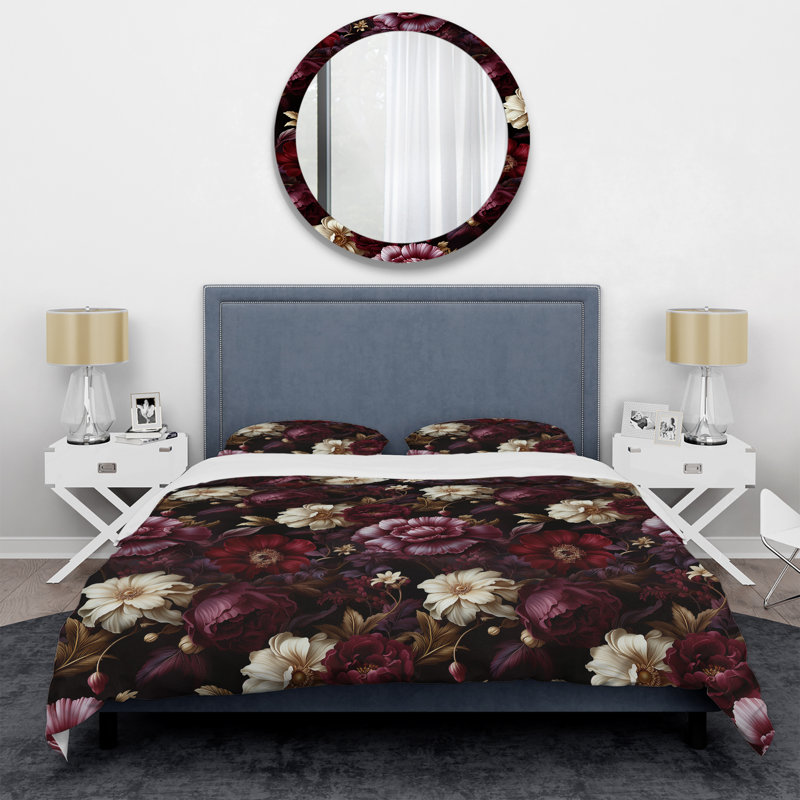 Ensemble de housse de couette Renaissance Revival Victorian, Housse de couette simple + 1 taie décorative stan