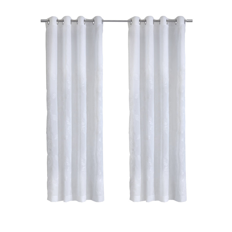 Selina Sheer Grommet Curtain Panel 52 x 95 in White, 52" W x 95" L
