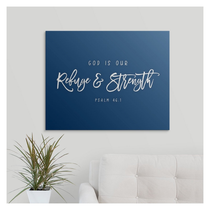 « psalm 46:1 », art textuel, H 11 po x l 14 po x P 1,5 po, Toile
