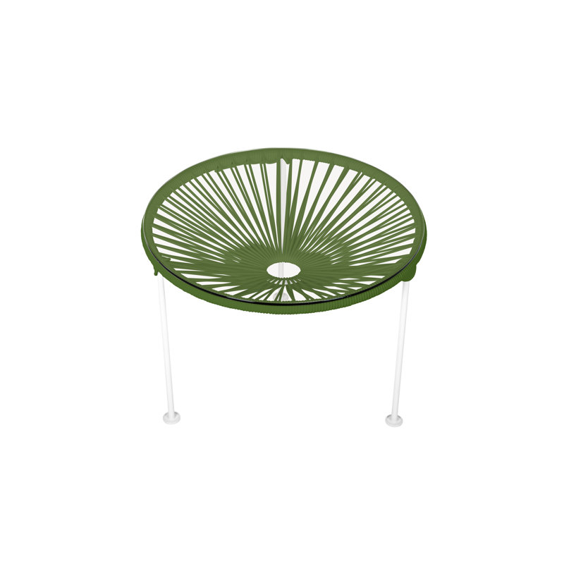 Zicatela Indoor Handmade Coffee Table, Cactus, White