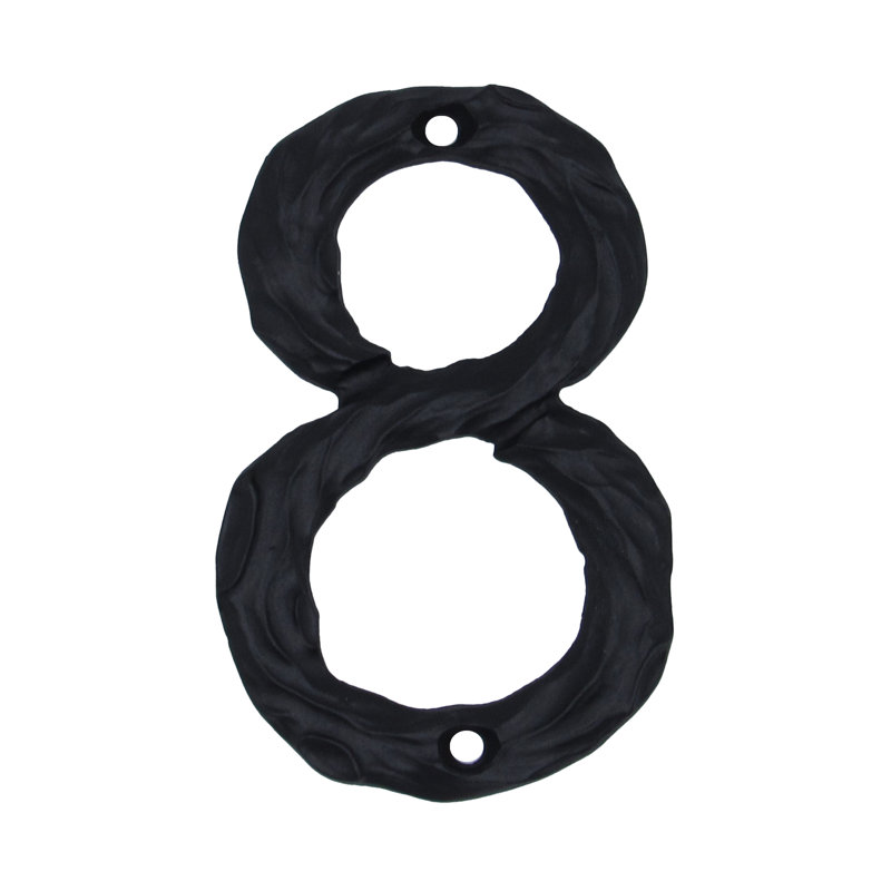 Numéro de maison de 4 po, 8, Noir mat