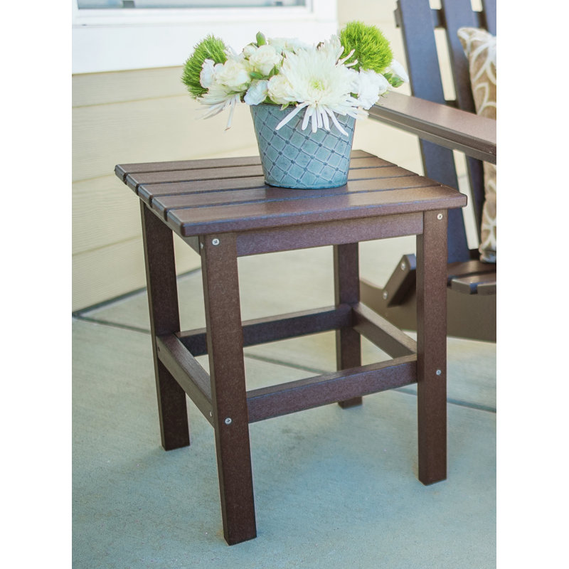 Leighton Square Outdoor Side Table , 15'' in. W 14.25'' in. D, Chocolate