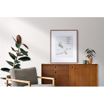 Cadre photo Niambh Latitude Run 11 X 14, cadre pour affiche en bois noir avec passe-partout 8 X 10 et plateau de table avec drap en plexi (un paquet)