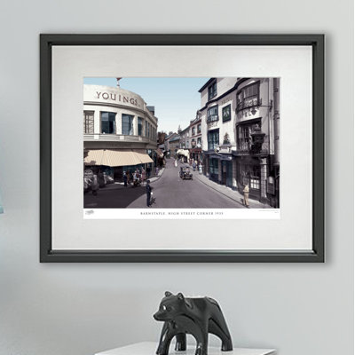 Barnstaple, High Street Corner 1935 - Single Picture Frame Print