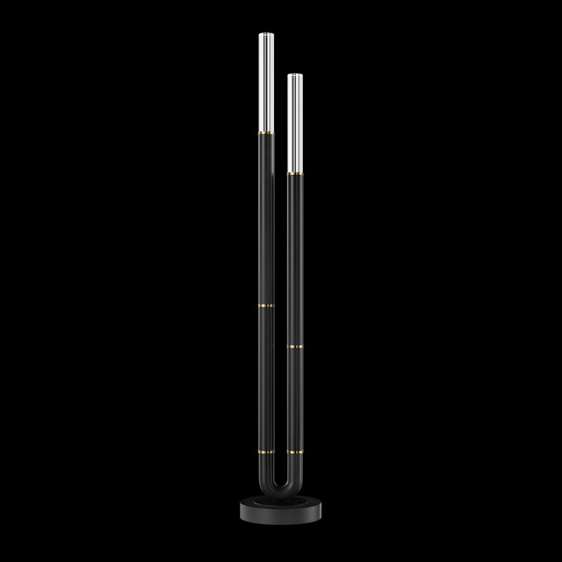 Antonia LED Floor Lamp, Black/Brass