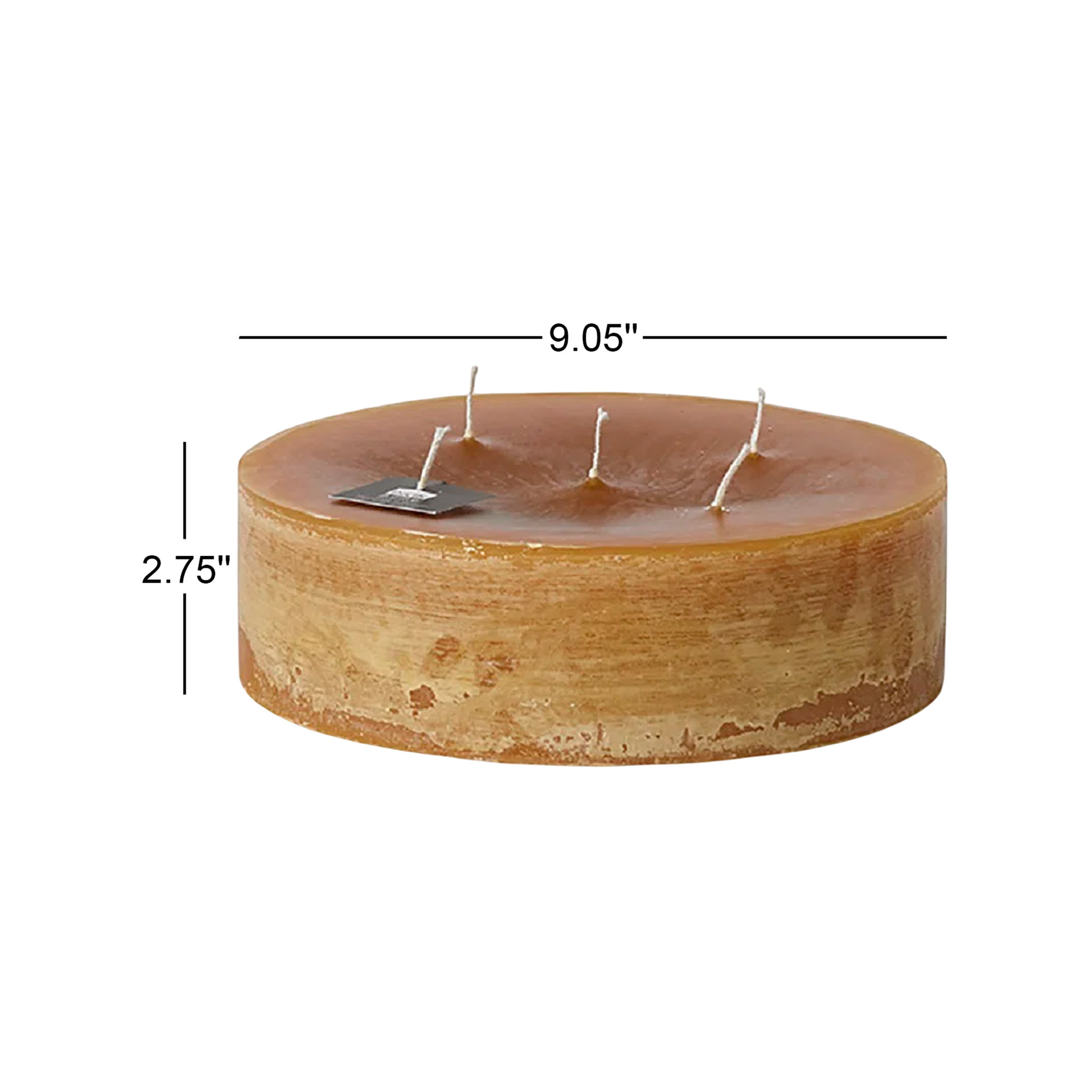 Pillar Super Unscented Candle, Chamois, 2.75" H x 9.05" W x 9.05" D