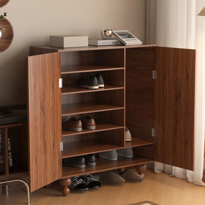 Armoire d'entrée en bois massif rétro français, Brun noyer